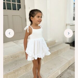 Indie Blue - White Ruffle Dress with Bloomers Toddler